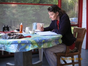 editing a 3day novel in my Writer Jacket and pjs